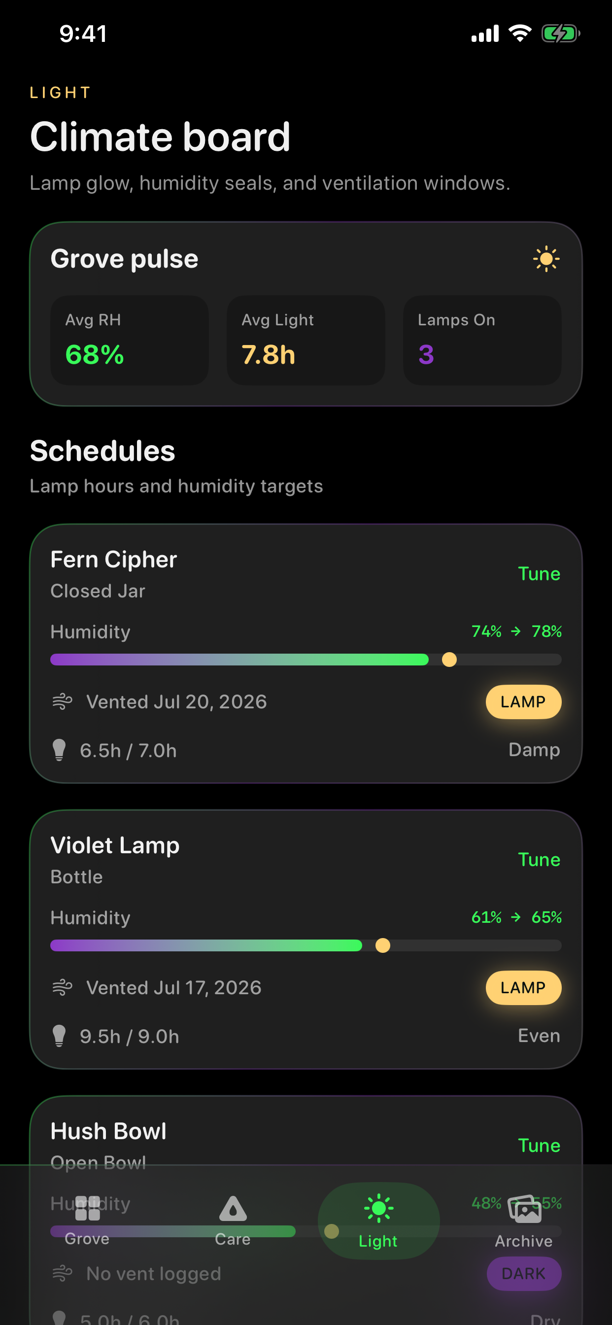 Light climate board